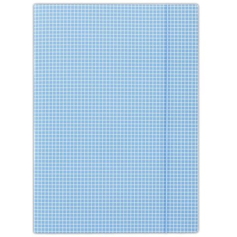 Teczka kartonowa na gumkę w kratkę A4 niebieski 400g Donau (FEP10)