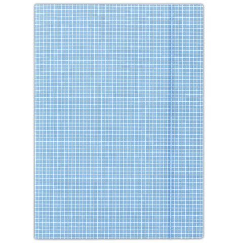 Teczka kartonowa na gumkę w kratkę A4 niebieski 400g Donau (FEP10)