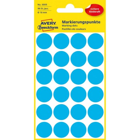 Etykieta do oznaczania kropki 118mm niebieska [mm:] 18x43 Zweckform (3005)