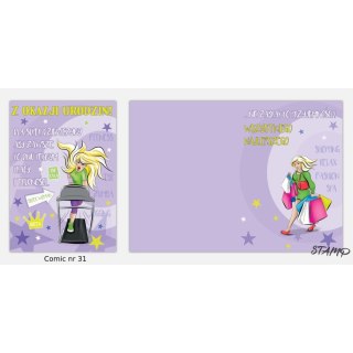 Kartka składana Comic Urodzinowy dla dziewczyny B6 Ev-corp (STKC-031)