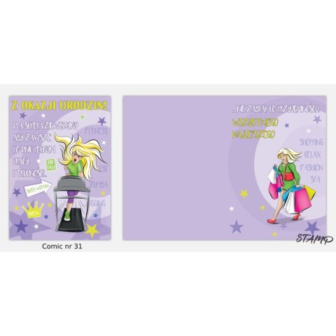 Kartka składana Comic Urodzinowy dla dziewczyny B6 Ev-corp (STKC-031)