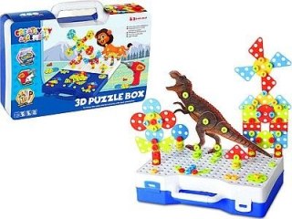 Klocki konstrukcyjne 210 klocków 3D do przykręcania, z walizką i narzędziami Adar (541702)