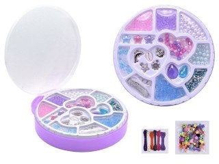 Koraliki dla dziewczynki zestaw sznurków do robienia biżuterii, w kuferku Adar (606708)