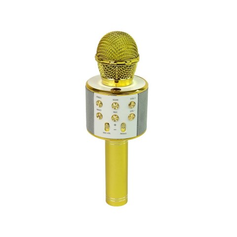 Mikrofon zabawkowy Bezprzewodowy USB Głośnik Nagrywanie Karaoke Model WS-858 Złoty Lean (10000)