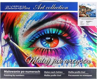 Zestaw kreatywny Malowanie po numerach 40x50cm Kamienny taras nad Morzem Śródziemnym Flamingo Line (fys133)