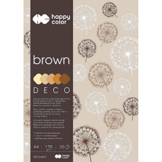 Zeszyt papierów kolorowych Deco Brown A4 170g 20k [mm:] 210x297 Happy Color (HA 3717 2030-072)