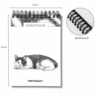 Blok artystyczny szkicownik kot A6 120g 60k Narcissus