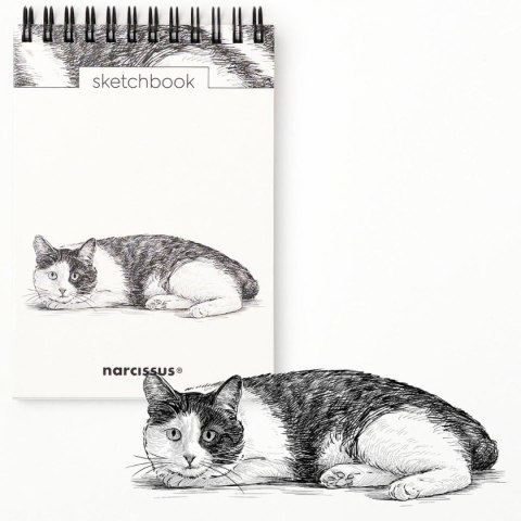 Blok artystyczny szkicownik kot A6 120g 60k Narcissus