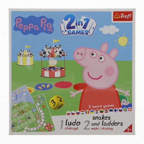 Gra planszowa 2w1 Chińczyk Węże i drabiny Świnka Peppa Trefl (02067)