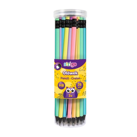 Ołówek HB pastelowy z gumką 5902315575684 HB Strigo (SSC283)