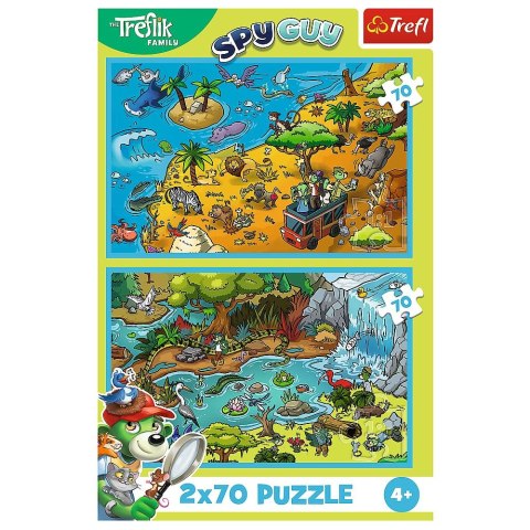 Puzzle Trefliki W krainie zwierząt 2x70 el. Trefl (34445)