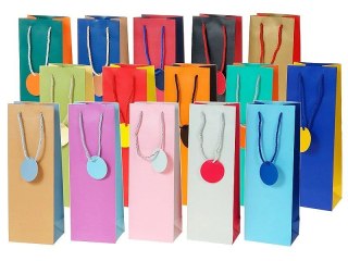 Torba prezentowa na butelkę, mix kolorów [mm:] 350x120x 90 Adar (625211)