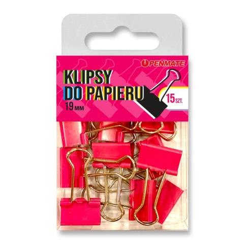 Klipy różowe TT8321 19mm różowy Penmate