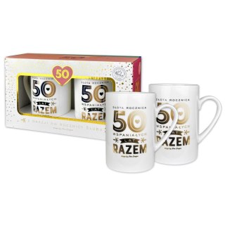 Kubek wielokrotnego użytku Set Gold 2-50 Rocznica Pan Dragon (5901854983455)