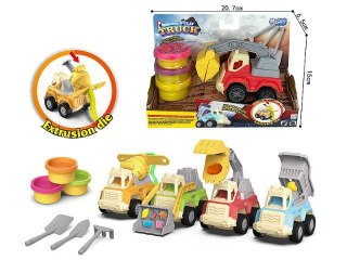 Masa plastyczna dla dzieci z autem 4 wzory mix Bigtoys (BPLA7155)