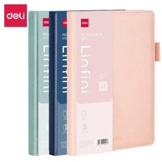 Notes (notatnik) w skórzanej oprawie Deli mix kolorów A5 144k. linia [mm:] 210x145 Argo (EN157L)