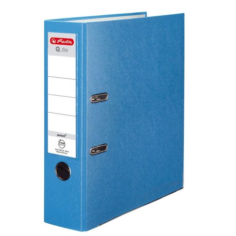 Segregator dźwigniowy Q. file Standard 0011178936 A4 80mm niebieski jasny Herlitz (300023548)