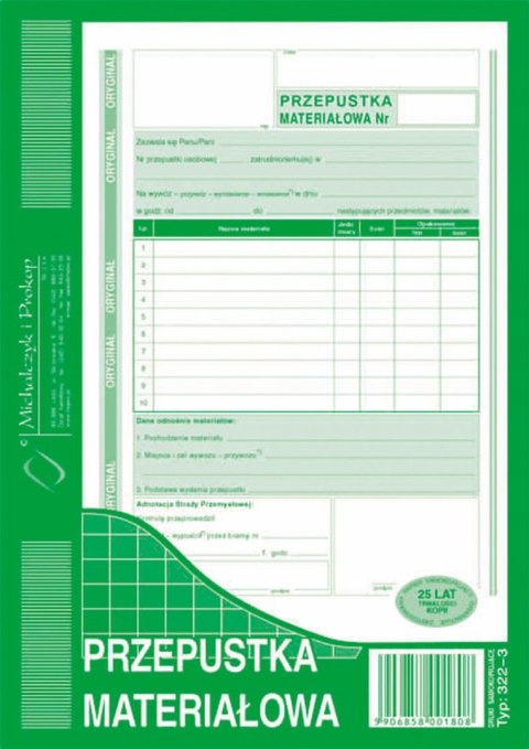 Druk samokopiujący S o/1k A5 80k. Michalczyk i Prokop (322-3)