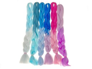 Gumka do włosów warkocz doczepiany dł.62cm, szer.8cm, mix kolorów Adar (609204)