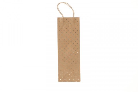 Torba prezentowa kraft złote kropki b [mm:] 350x100x 120 Galeria Papieru (257007)