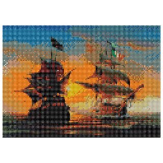 Zestaw kreatywny Diamentowa mozaika 30x40cm Żaglowce Flamingo Line (TMS20590)