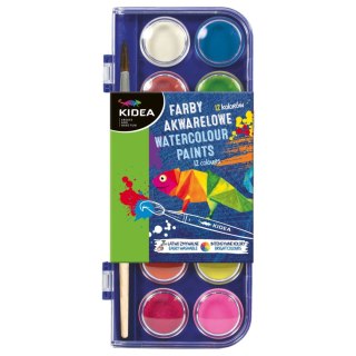 Farby akwarelowe KIDART 12 kolor. Kidea (FA12KKA)