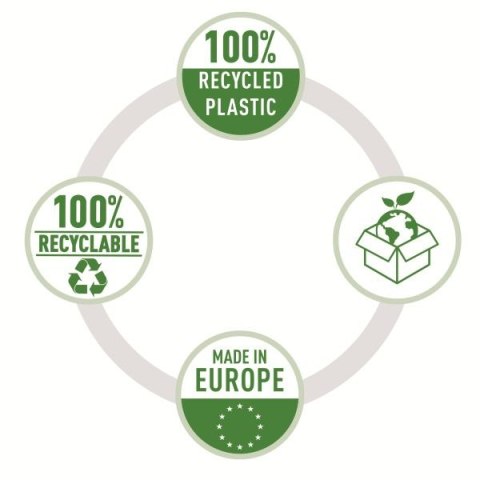Koszulki na dokumenty Recycled Maxi groszkowa A4 kolor: bezbarwny typu U 70 mic. Esselte (627502)