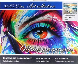 Zestaw kreatywny Malowanie po numerach 40x50cm Zachód słońca nad morzem Flamingo Line (fsy36)