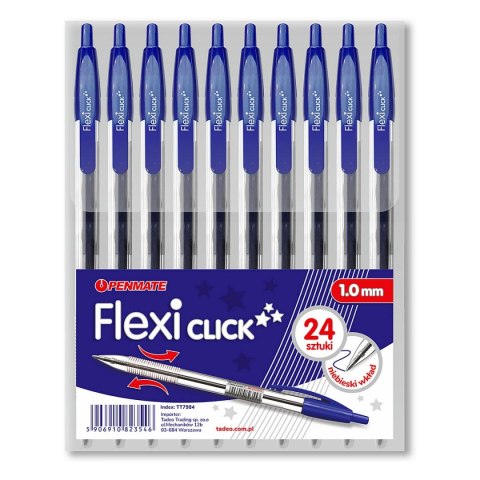Długopis FLEXI Click wkład niebieski 1,0mm Penmate (TT7984)