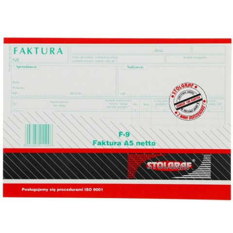 Druk samokopiujący Faktura Netto A5 100k. Stolgraf