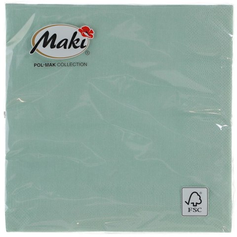 Serwetki zielony jasny bibuła [mm:] 330x330 Pol-mak (00049)