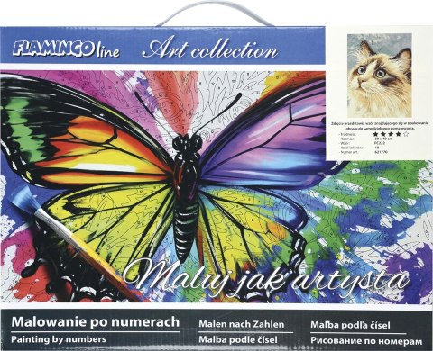 Zestaw kreatywny Malowanie po numerach 30x40cm Kot 1 Flamingo Line (FC222)