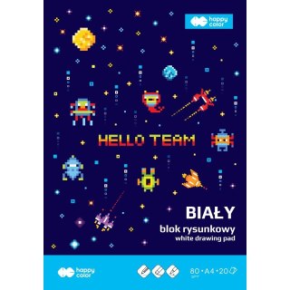 Blok rysunkowy Pixi Planet A4 biały 20k Happy Color (HA 3708 2030-0PP)
