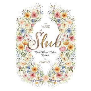 Kartka składana Karnet A5 ślub kolorowy wzór A5 Henry (5905701483068)