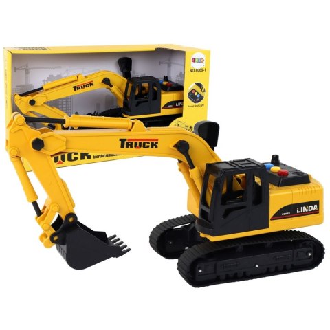 Koparka Z Łyżką Żółta Gąsienice Światła Dźwięk Lean (15499)