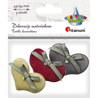 Ozdoba materiałowa Craft-Fun Series serca Titanum (BY034)