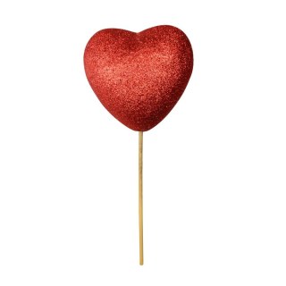 Ozdoba na piku brokatowe duże serce Arpex (WA2075)