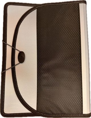 Teczka konferencyjna A4 srebrno-czarny polipropylen PP