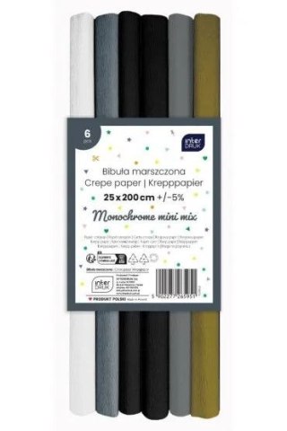 Bibuła marszczona MONOCHROME mix 250mm x 200mm Interdruk