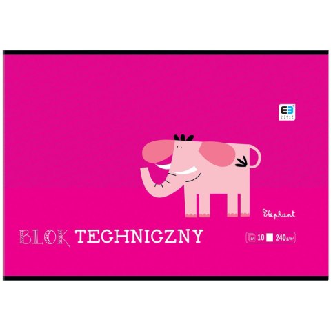 Blok techniczny B&B KIDS A4 białe 240g 10k Interdruk (BLTBB)
