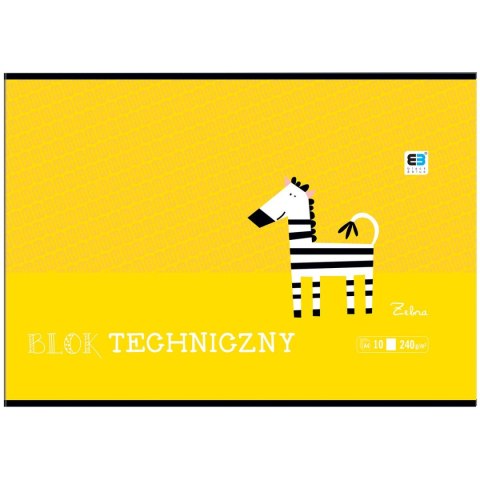 Blok techniczny B&B KIDS A4 białe 240g 10k Interdruk (BLTBB)