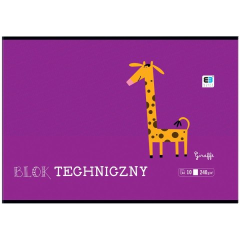 Blok techniczny B&B KIDS A4 białe 240g 10k Interdruk (BLTBB)