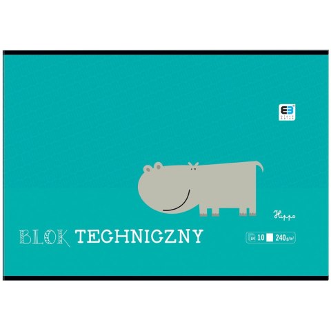 Blok techniczny B&B KIDS A4 białe 240g 10k Interdruk (BLTBB)