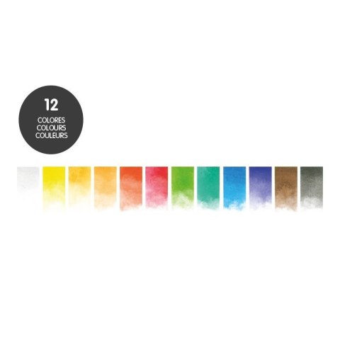 Farby akwarelowe metalowa kasetka, w kostkach 12 kolor. Milan (05B1612)