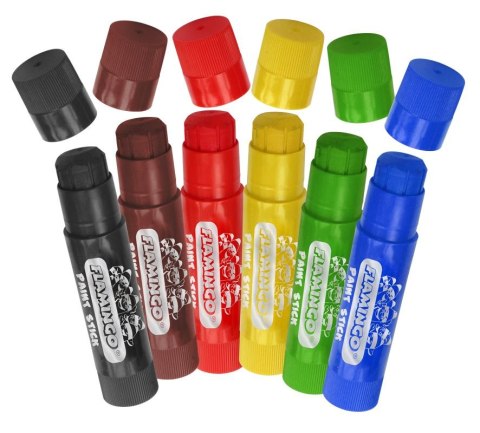 Farby plakatowe wykręcane, w sztyfcie kolor: mix 6 kolor. Flamingo (FS6R)