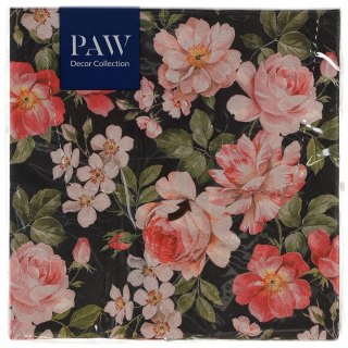 Serwetki Lunch Roses Glory (black) mix bibuła [mm:] 330x330 Paw (SDL127611)