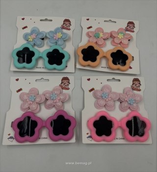 Zestaw piękności okulary kwiatki + spinki Bemag (91055)