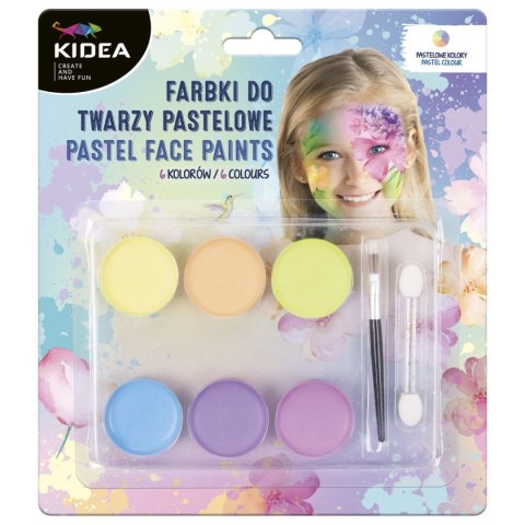 Farba do malowania twarzy kidea Pastel 6 kolor. Derform (FDTP6KA)
