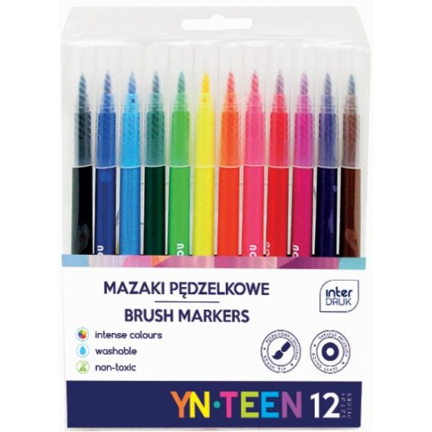 Flamaster mazaki pędzelkowe 12 kol. Interdruk (IMAZPED12)