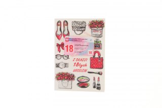 Kartka składana PARTY Urodzinowy dla dziewczyny 18 lat B6 Ev-corp (STKP-009)